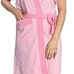 Meepo bathrobes terry cotton free size bathrobe for women, bathsuit fit up to 42 inches chest size ladies - Rani Belt Pink bathrobe-image-8