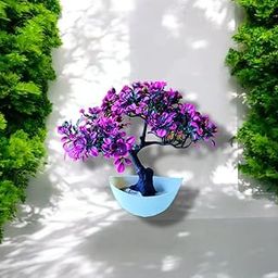 Artificial Bonsai Tree for Home Decoration | Pink Flower Decorative Plant with Pot | Indoor Tabletop Fake Plant for Office Desk, Living Room & Gift-image-61