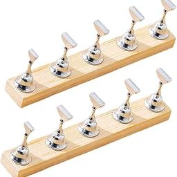 2 Set Nail Stands Training Fingernail Display Stands for Nail Salon Beginner square silvery-picture-28