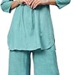 cottinfab Women Embroidered Yoke V-Neck Top with Palazzo-picture-0