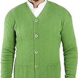 Men's Front-Open Woolen Cardigan Jacket – Full Sleeve Solid Color Sweater/Waistcoat with Pockets and Buttons-image-68