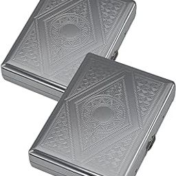 nescope Metal Cigarette Case for Regular,King and 100's Size,Holds 18-20, Portable Double Sided Spring Clip(100mm, Silver)-image-33