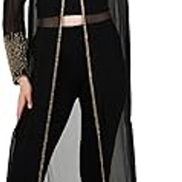 3XL Size Elegant Hand-Beaded Gown Dress Style Kimono Style Open Gown 2025 Long Sequin Dress Saree & Suit Cover-Up for Wedding Reception Style Wear Up Black Color 56 inches-image-18