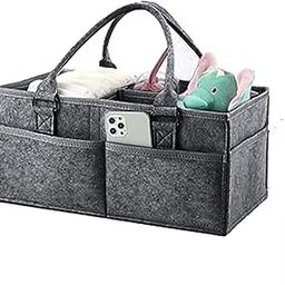 BabyMoon Baby Products Caddy Diaper Organiser Bag | Multifunctional Travel Diaper Backpack Baby Wipes Felt Storage, Nursery, Foldable and Portable | Black-image-92