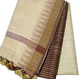 NR Handloom | Women's & Girl's Bhagalpuri Linen Cotton Blend Salwar Suit Material with Striped Top and Temple Border Dupatta_Free Size_Variation-9