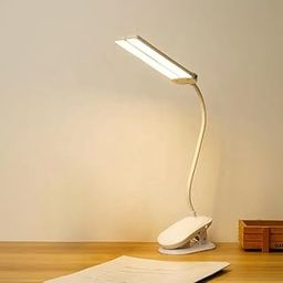 3 Colour Mode LED Table lamp Folding Neck Reading Light Rechargeable led Reading Light Study Lamp for Students, Night Light for Study Room 1pc (Desk Lamp with Clip)-image-55