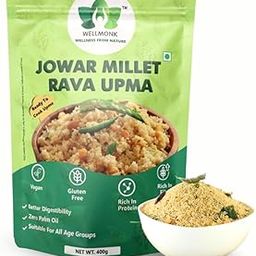WellMonk Jowar Millet Rava Upma 400g – Wholesome Instant Breakfast Mix-image-2