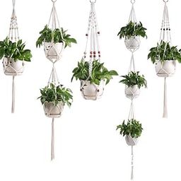 Handmade Macrame Hang Basket Garden Pots Holder Balcony Macrame Wall Hang Decoration Knotted Lifting Rope Home Decor-image-17