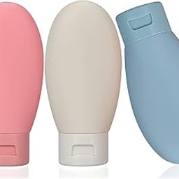 Ghelonadi Pack of 3Refillable Travel Bottles for Toiletries Plastic Container for Cream, Shampoo Hand Wash, Lotion Storage Bottle Travel Accessories Leak Proof (60 ML)-34
