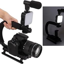 Drumstone 𝟏𝟓 𝐘𝐞𝐚𝐫𝐬 𝐖𝐚𝐫𝐫𝐚𝐧𝐭𝐲 U-Shaped Handheld Video Stabilizer Kit for DSLR & Mobile – Portable Camera Gimbal with Mini Cardioid Microphone, 3.5mm TRS/TRRS Cable, Wind Noise Reduction-image-21