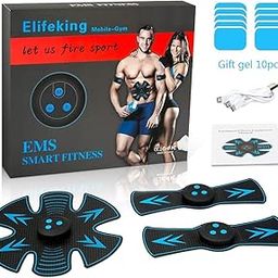 Muscle Stimulator, Abs Stimulator EMS Belt Electrode Abdominal Muscles Stimulator Waist Trainer Fitness USB Rechargeable Electric Pulse Massager Gym Home Workout Equipment for Men-image-15