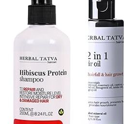 Herbal Tatva Hisbiscus Protein Shampoo 200ml & 12 in 1 Hair Oil 100ml | Combo Kit for Dry & Damaged Hair Repair-image-25