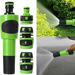 OUTO 4 Pcs Hose Water Pipe Connector Set 1/2"-3/4" Tap Adaptor & Adjustable Grip Nozzle for Lawn Garden Yard Car & Bike Washing Accessories Baby Bath Garden Toys-29