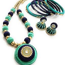 Sea Green and Blue designer jewelry set-image-61