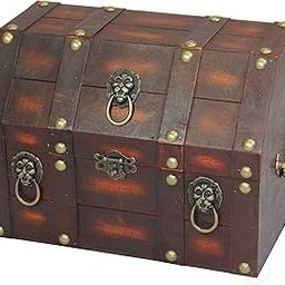 Vintiquewise(TM) Antique Wooden Pirate Treasure Chest/Box with Lion Rings by Vintiquewise-image-42
