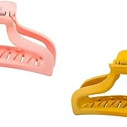 STYLEDOSE 2Pcs Solid Color Simple Hair Claw Matte Candy Hair Clips Acrylic Hairpin Women Girls Barrette Hair Accessories(s47)-picture-11