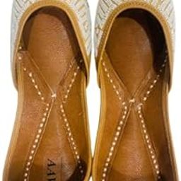 Women's Synthetic Leather Punjabi Style Jutti Cream Base || Comfortable Ethnic Footwear-image-13