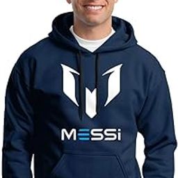 aallookart Messi Printed Men & Women Cotton Hooded Hoodie Navy Blue Color-picture-3