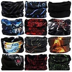 Unisex Headwear Headband Head Wrap UV Resistence Sports Bandana Magic Scarf Face Mask (Free Size,Multicolour) Pack of 12-image-34