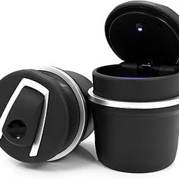 Guance Portable LED Smoke Car Ashtray Cigarette Ash Holds Cup Automatic Light Indicator Ashtray Car Cup Holder Compatable with all cars (Black,1 Pcs)-28