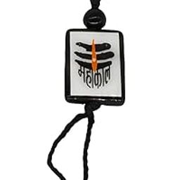 Religious Jewelry Mahakal Mahaadev Shiv Black White Crystal Cotton Dori Necklace Pendant for Men and Women-image-56