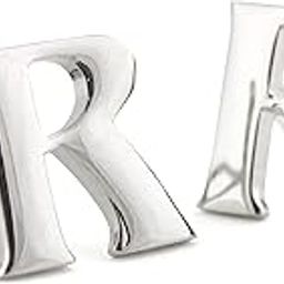 Silver Coloured Alphabet Cufflink (Letter R)-18