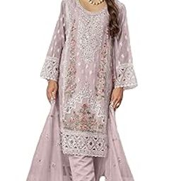 organza silk with heavy embroidery work readymade designer salwar suit for women-image-3