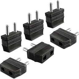 MX World Conversion (2 Pin Flat & 2 Pin Round) USA, Japan, China, Taiwan, Thailand,Thailand, Europe, Italy, Indonesia and Korea to India (Type -D) Pack of 6-30