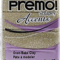 Sculpey Premo Accents Polymer Clay 2oz - Yellow Gold Glitter-picture-22