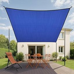 HIPPO 180 GSM Shade Sail with PP Band Sun Shade UV Block for Canopy Cover, Outdoor Patio, Garden, Pergola, Balcony Tent (10FTX20FT, Electric Blue)-image-94