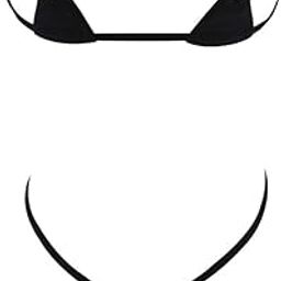 Women Minimalist Black Bikini Top with Metal Ring Detail, Halter Neck Design-picture-41