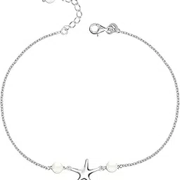 lecalla 925 Sterling Silver Anklets for Women and Girls | BIS Hallmarked Charm Anklet Bracelet Adjustable Women's Anklets | 1 Piece Anklet-picture-34