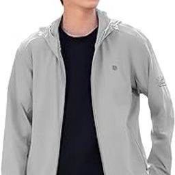 UPF 50+ Sun Jacket for Men Long Sleeve Zip-up Sun Jacket with Zip Pocket, Removable Hat, Quick Dry Loose-fit UV Protection Clothing for Driving, Riding, Hiking-image-23