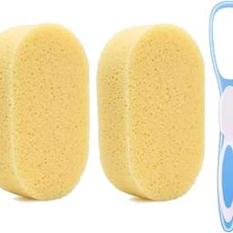 Calitate 2Pcs Bathing Sponges Korean Body Scrub Sponge Baby Bath Sponge Ultra Soft & Bouncy Dead Skin Removing Sponges with 1 Tongue Cleaner-18