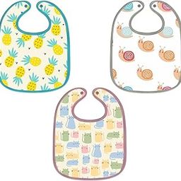HAPPY MATTY Absorbent Fast Dry and Washable Set 3 of Baby Feeding Bibs Multicolour 0-3 Years (Large)-16