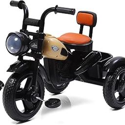 Fun Ride Himalayan Kids Tricycle - Front Headlight, Musical - 1 Year to 5 Years - Trike for Indoor and Outdoor - Up to 30 Kgs - Made in India (Beige)-14