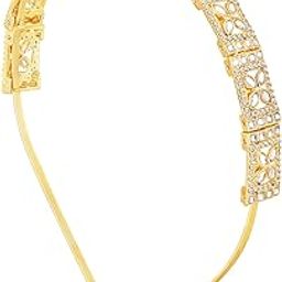 Gold Plated White Kundan Studded Fancy Hair Band Ethnic Fashion Jewellery for Women & Girls-image-52