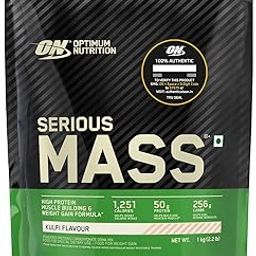 Optimum Nutrition (ON) Serious Mass High Protein Weight Gain Powder(Veg)- 1 kg (Kulfi) with 23+ Vitamins-Minerals, Glutamine & 3g Creatine.-10