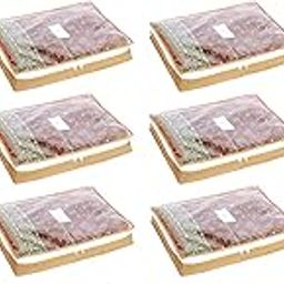 HomeStrap Non-Woven Single Saree/Suits Cover With 3 Inch Height - Pack Of 12 - Beige, Non Woven-image-3