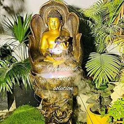 Homestead decore Solution Garden Fountain with LED Light, Buddha Statue, Decorative Water Feature, Buddha Kamal fountain5 feet | Home Decor Fountain| Water Fountain for Office-image-46