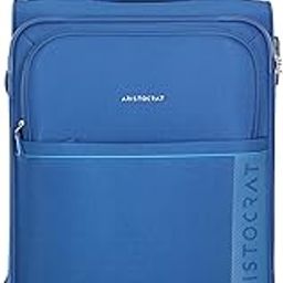 Baleno 79 Cms Large Check-in Polyester Soft Sided 4 Wheels Spinner Trolley Bag-Blue-16