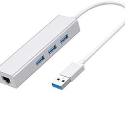 1Goal USB 3.0 to RJ45 Ethernet LAN Adapter with 3 Port USB Hub - Silver-3