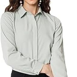 Women's Casual Office Wear Solid Full Cuff Sleeve Poly Crepe Formal Shirt for Women (A2107ST-PN-178(1))-image-79