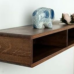 CRAFT D ARTS Sheesham Wood Entertainment Floating Wall Tv Unit for Living Room | Floating Media Tv Cabinet | Open Shelf Storage (Dark Brown)-picture-8