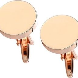 Mens Cufflinks Round Cuff Links for Wedding Party Engagement Boyfriend Gifts Rose Gold | Cufflinks | Mens Jewelry-image-56