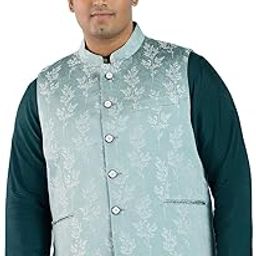 Men's Polyester Plus Size Waist Coat - Cream-image-1