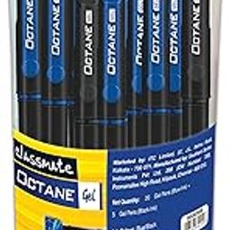 Classmate Octane- Blue and Black Gel Pens (Pack of 25)|Smooth Writing Pens|Water-Proof Ink for Smudge-Free writing|Preferred by Students for Exam & Class Notes|Study at Home Essentials-35
