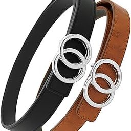 Women's Faux Leather Belt Combo – Brown & Black with Stylish Double Ring Buckle | Adjustable Waist Belt for Jeans, Dresses & Casual Wear | Pack of 2-image-7