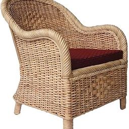 Cane Weaving Chair (Brown) with Cushion | Kursi for Adult | Chairs for Home, Dining Room, Bedroom, Kitchen, Living Room, Office & Garden-image-80