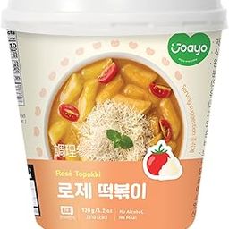 Joayo Rose Topokki Rice Cakes with Spicy & Rich Flavorful Savory Sauce 120g, Pack of 1, The Product of Korea (Famous Korean Street Food)-image-51